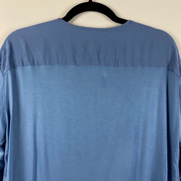 Chicos Blouse Shirt Blue Modal V Neck Long Sleeve Size 2 - US 12/14 - Picture 7 of 9